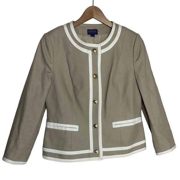 Pendleton White & Tan Button‎ Down Business Blazer Size: 8 - Picture 13 of 13